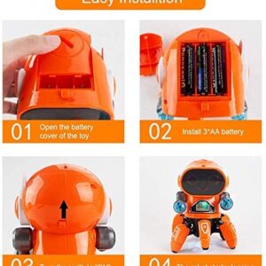 VGRASSP Bot Robot Pioneer Colorful Lights and Music All Direction Movement Dancing Robot Toys for Boys and Girls (Orange)